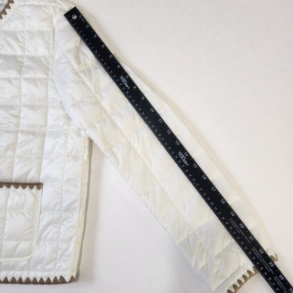 J. McLaughlin NWT Danica Quilted Jacket S Egret White Button Closure Embroidered - Picture 9 of 11